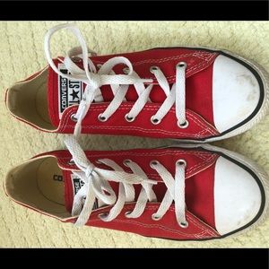 Red Converse boys size 3 sneakers!!